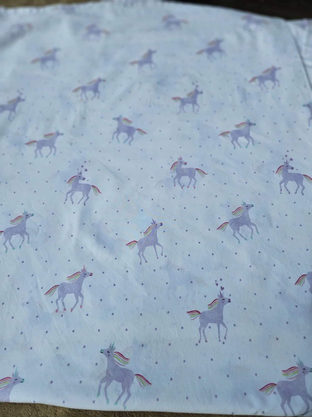 Pottery Barn Kids Purple Unicorn FLAT SHEET.  Full Size.